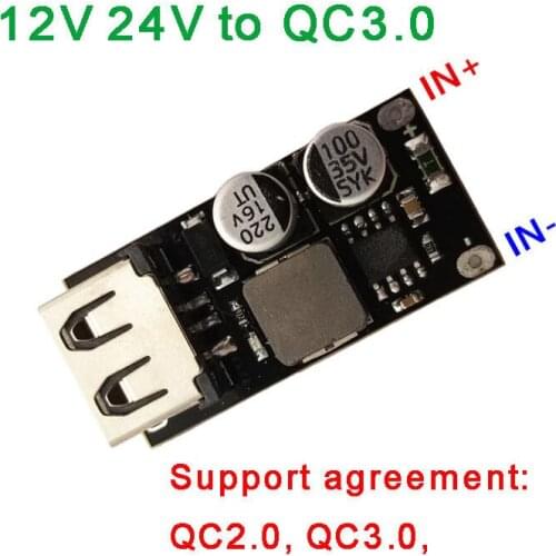 DYKB QC 3.0 2.0 USB Fast Quick Charging Module Charge Board Car Phone Charger 12V 24V TO QC 3.0 Buck Module
