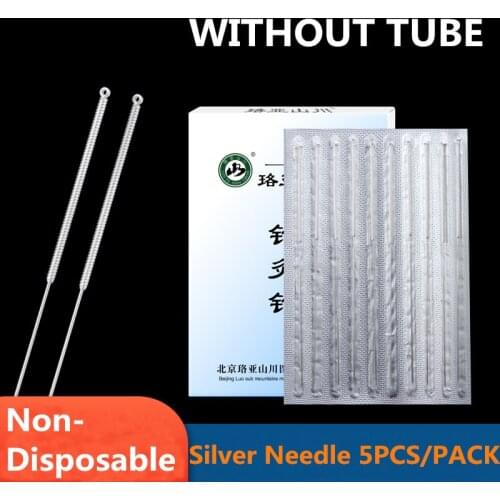 NEW Reusable 85% Silver Acupuncture Needle Genuine Acupuncture Needles Non-Disposable Massager Health Care 5Pcs/Pack