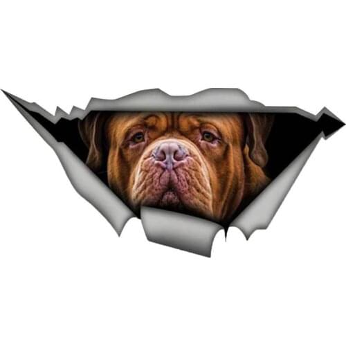 Personality Bordeaux Car Sticker Torn Decal Reflective Stickers Waterproof Car Styling Pet Dog Decal Apply To Car Window