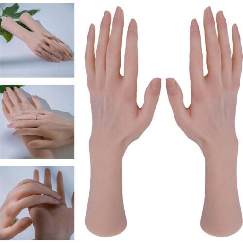 Human Female Hand Model Fake Hand Bendable for Jewelry Display Nail Drawing