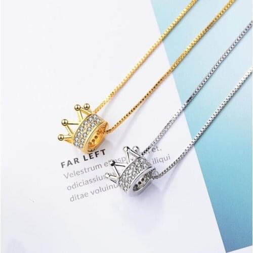 Korean Fresh Crown Fashion Queen Wind 925 Sterling Silver Clavicle Chain Literary Temperament Female Necklace SNE355