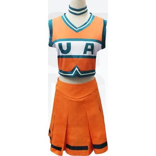 Adult Women Anime My Hero Academia Asui Tsuyu Cosplay Costume Boku No Hero Academeia Halloween Cheerleaders Uniform Top Skirt