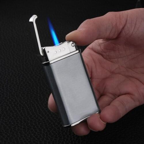Flint Torch Turbo Lighter Metal Jet Straight Fire Windproof Lighter Refillable Gas Butane Cigar Lighter Cigarette Accessories