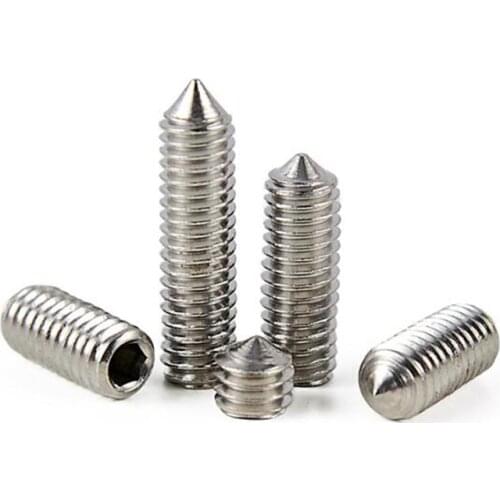 M8 Pitch 1.25mm Length 8/10/12/16/20/25/30/35/40mm Hex Allen Socket Set Screw 304 Stainless Steel Grub Screw DIN914