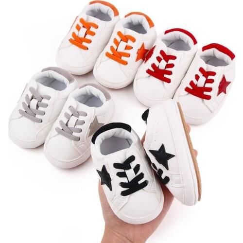 Fashion Spring Autumn Baby Shoes Antislip Newborn PU First Walkers Sneaker Soft Rubbers Sole Infant Boys Girls Casual Shoes0-18M