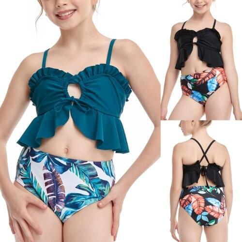 Fashion Bikini Baby Girl Mother And Daughter Print Two Piece Swimsuit Matching Swimsuit Clothing Kids Swimwear For Girls