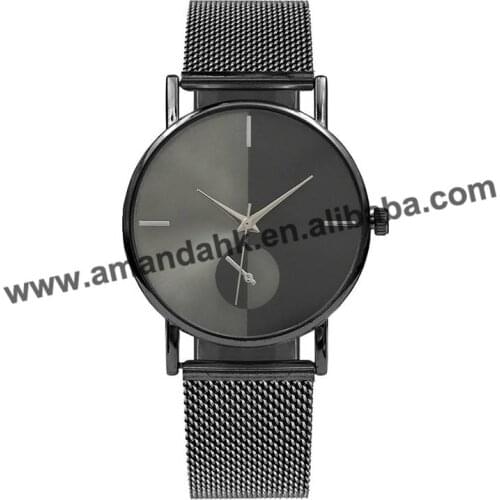 Fashion Alloy Women No Logo Watches Round Analog Quartz Dress Men Wrist Watch Casual Men Women Mesh Watches