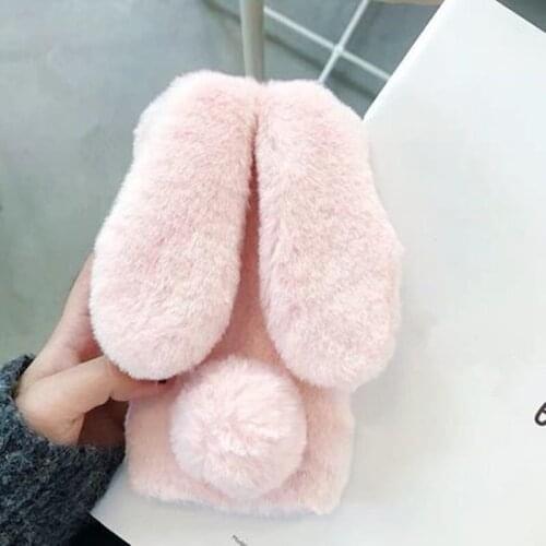 For One plus 5 5T 3T 3 2 X Oneplus 8 Pro Case Fluffy Rabbit Soft Silicone Bunny Plush cover For Oneplus 7T 7 Pro 6T 6 Phone case