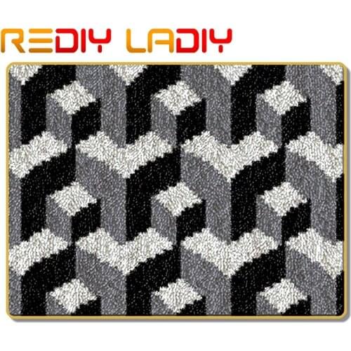 Latch Hook Rug Kit Crocheting Carpet Rug Super Mario Acrylic Yarn Pre-Printed Canvas Cushion Mat Crochet Wall Tapestry Crafts