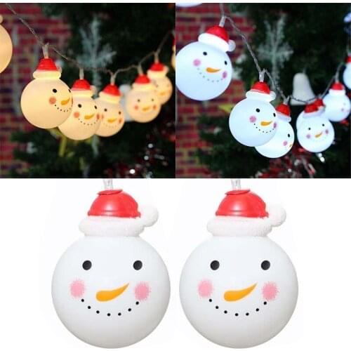 2019 Newest 10-LED Snowman Fairy String Light Bulb Battery Xmas Tree Party Wedding Decor