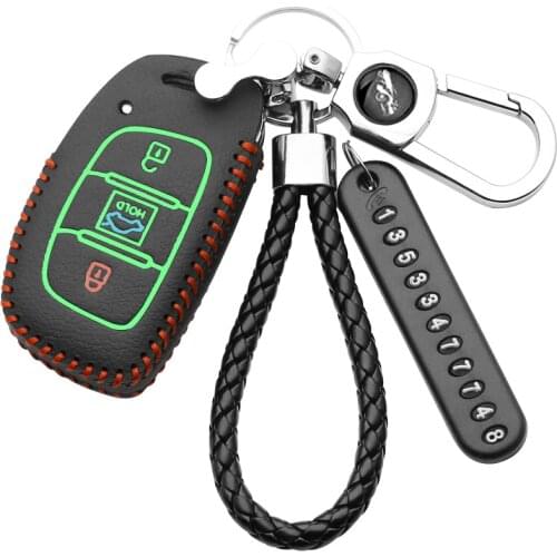 New Top Layer Leather Car Key Cover Case For Hyundai Tucson Sonata Santa Fe Creta ix25 ix35 i10 i20 i30 i40 Verna Mistra Elantra