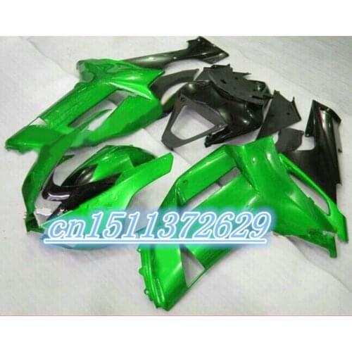 Dor-Motorcycle Fairing kit for KAWASAKI Ninja ZX6R 07 08 ZX6R 636 2007 2008 Famous green black ABS Fairings set D