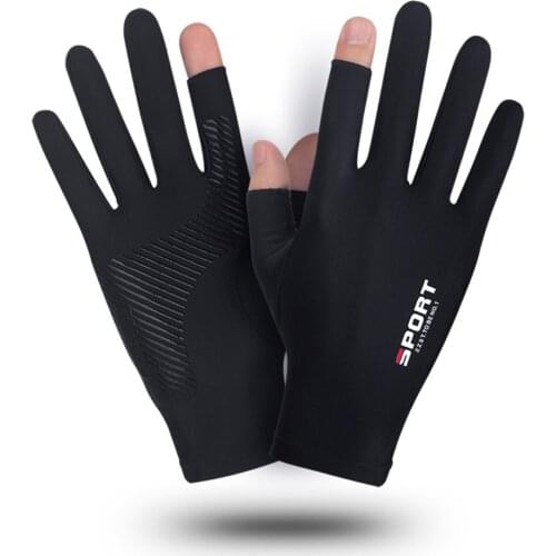 Hot cycling Racing Gloves Breathable Ice Silk Non-Slip Thin Anti-UV Outdoor Sports Riding Touch Screen Gloves Protective Gloves