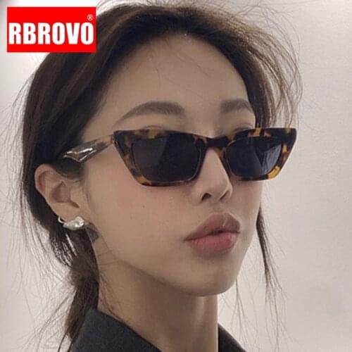 RBROVO 2021 Small Cateye Womens Sunglasses Vintage Glasses Women Luxury Eyeglasses Women/Men Mirror Oculos De Sol Gafas UV400