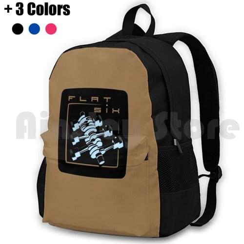 Flat Six Outdoor Hiking Backpack Riding Climbing Sports Bag Air Cooled Flat Six Penalty Racing Sports Car 964 993 Gt3 Classic