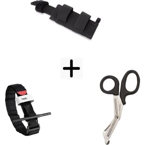 One Hand Tourniquet Combat Application First Aid Trauma Shear Molle Pouch