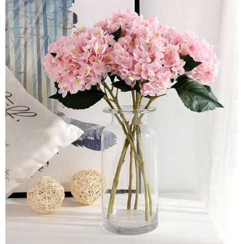 Silk Hydrangeas Artificial Flowers Wedding Flowers for Bride Hand Silk Blooming Peony Fake Flowers Home Party Decorations