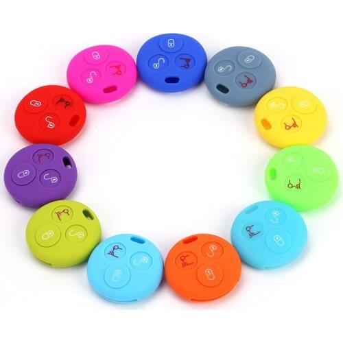 Silicone Car Key Set Cover Case Shell Skin For Mercedes Benz Smart City Fortwo Roadster 3button Car Styling Key Holder