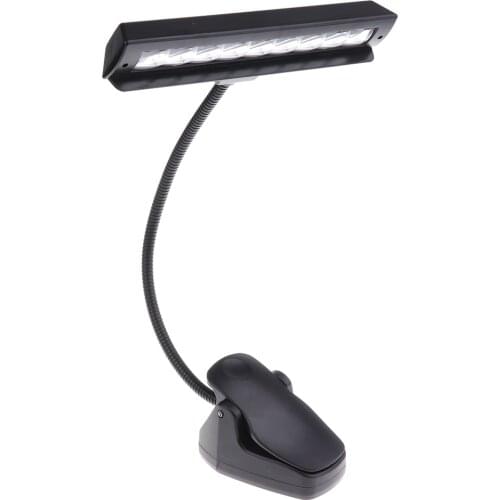 Tooyful Foldable 9 LED Music Stand Light Music Score Lamp Clip-on Reading Light Stage Accessory Black