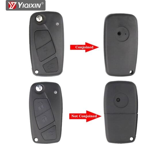 YIQIXIN 3 Buttons Folding Remote Car Cover Key Shell For Fiat Punto 500 Ducato Stilo Panda Idea Doblo Bravo Iveco Uncut Blade