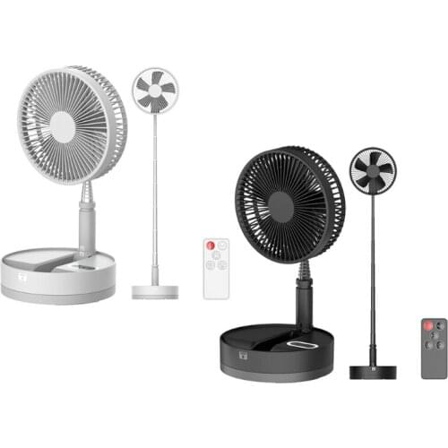 M7DF Portable Fan, Desk Table Fans Foldable Air Circulator Fans, Pedestal Stand Floor Fan with 4 Speeds and Time Settings
