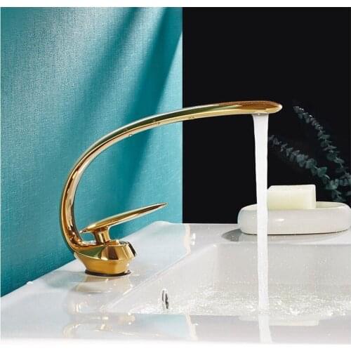 Basin Faucet Bathroom Single Lever faucets Hot and Cold Single Hole Water Tap Basin Faucet Mixer Taps Gold Black