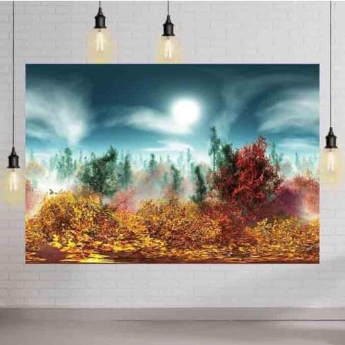 Fall Forest Painting Drawing Old Master Photography Background Newborn Baby Shower Kids Portrait Room Decor Backdrops Vinyl