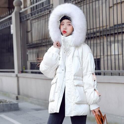 Large Natural Raccoon Fur Winter Jacket Women 90% White Duck Down Coats Thick Warm Sash Tie Up Short Parkas Snow Coat Full Slim