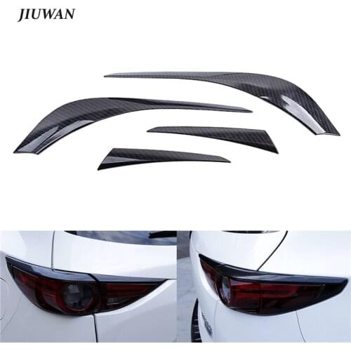 1 Set Black Carbon Pattern Rear Tail Light Lamp Cover Trim Strip Car Exterior Decoration Accessories For Mazda CX-5 17-19