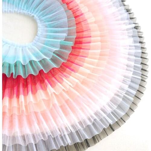 1M/10CM Trim Pleated Chiffon Lace Fabric Folded Applique Guipure DIY Handcrafts Wedding Decoration Lace Trimmings For Sewing Z02