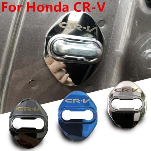 4PCS Car Door Lock Buckle cover car accessories interior Door Lock cover protector Buckle For Honda CRV CR-V Car sticker