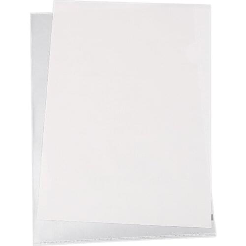 40PCS L-Type Plastic Folder - 18C Transparent Clear Document Folder for A4 Size Paper Sleeves