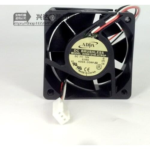 ADDA AD0612VB-A7BGP DC 12V 0.54A 60x60x25mm 3-Wire Server Cooling Fan