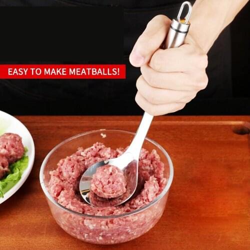 Non-Stick Creative Meatball Maker Spoon Meat Baller with Elliptical Leakage Hole Meat Ball Mold Kitchen Utensil Gadget Meat Tool