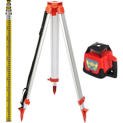 Automatic Rotating Laser Level with Receiver Remote Control Laser Level + Tripod + Staff Kit