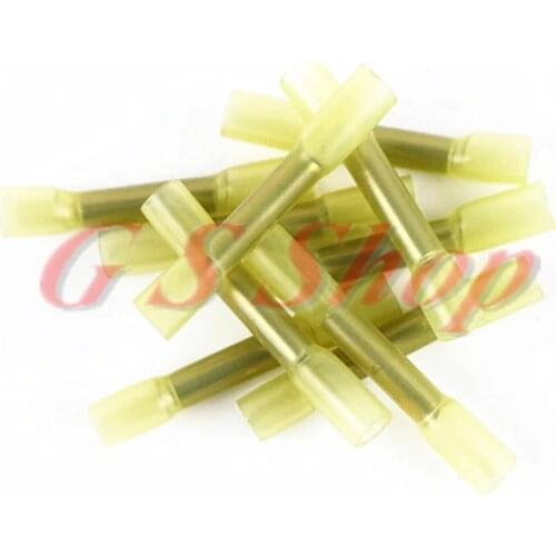 BHT0.5 10PCS yellow Insulated Middle Joints Nylon brass 20-22AWG 0.3-0.5mm2 Splice Connectors terminal