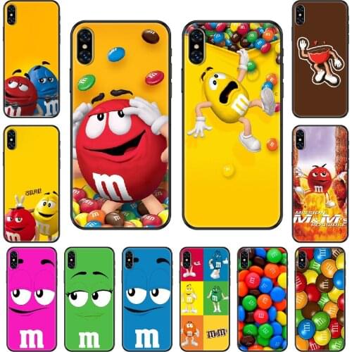 M&Ms Chocolate Phone case For iphone 4 4s 5 5S SE 5C 6 6S 7 8 plus X XS XR 11 PRO MAX 2020 black trend back tpu cover pretty