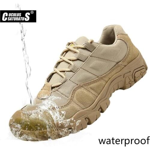 Cuculus Outdoor Men Hiking Shoes Desert Training Sneakers Anti-Slip Trekking Shoes Waterproof Tactical Combat Army Boots 6004