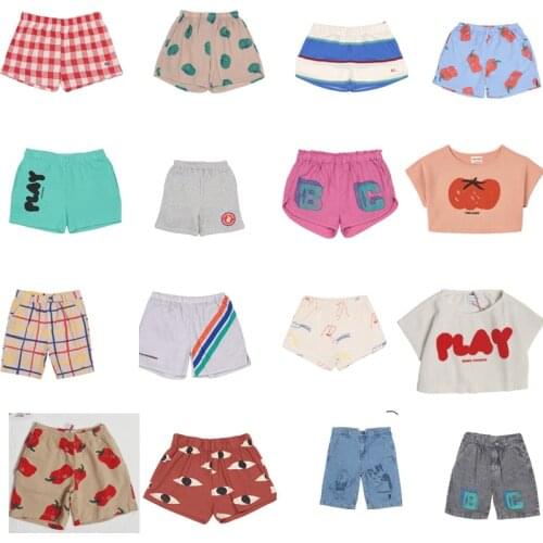 Kids Girls Shorts 2021 New Summer bo Brand Cotton Toddler Boy Casual Shorts Pant Cartoon Printed Clothes Sister Brother Matching