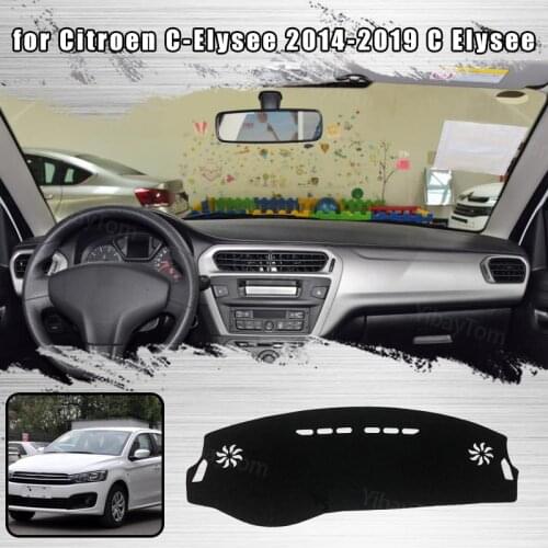 For Citroen C-Elysee 2014-2019 C Elysee Car Dashboard Cover Avoid Light Pad Instrument Platform Cover Mat Carpet Accessories