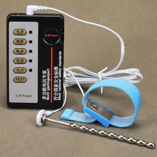 Erotic Electro Stimulation Penis Ring Stainless Steel Urethral Plug Penis Stimulator Electro Shock Sex Toys For Men Charity Cock