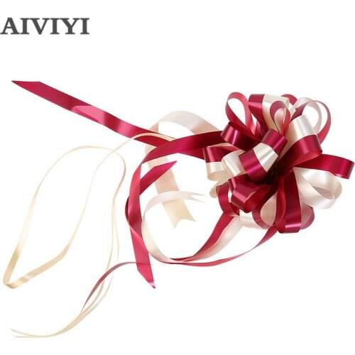 Hot Sell 10pcs Beauty Ribbon Pull Bows Wedding Car Decoration Gift Wrap Floristry diy Gift box packaging