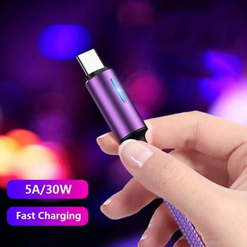 5A 2m USB Type C Cable Micro USB Fast Charging Mobile Phone Android Charger Type-C Data Cord For Huawei P40 Mate 30 Xiaomi Redmi