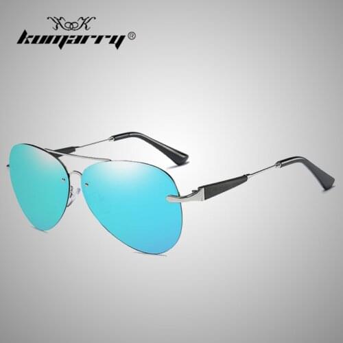 KUMARRY NEW Classic Pilot Polarized Sunglasses Men Fashion Brand Designer Rimless Mens Driving/Fishing Sun Glasses UV400 KTM015