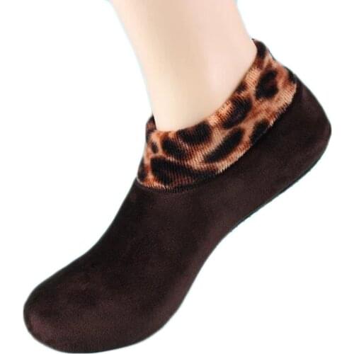 Indoor Non-slip Thermal Socks Undefined Womens Sock Winter Warm Leopard Bed Non Slip Home Home Floor Bed Christmas Gift Socks