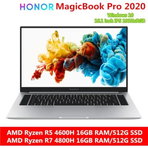 HONOR MagicBook Pro Laptop Notebook Computer（AMD Ryzen R5 4600H/ R7 4800H 16GB RAM/512G SSD/16.1'' IPS 100%sRGB
