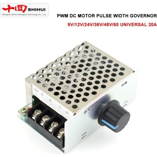 PWM DC Motor Pulse Width Governor Module Controllers Stepless Speed Change Switch 9V/12V/24V/36V/48V/60V General 20A