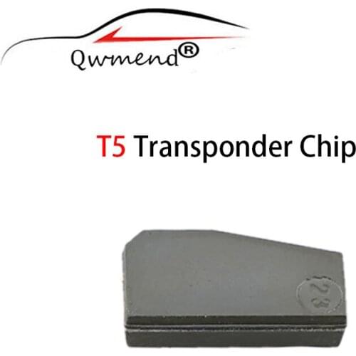 QWMEND 1PCS Transponder Chip T5 Blank Carbon T5 Chip for Auto Smart Car Key Cemamic Chip T5 Cloneable