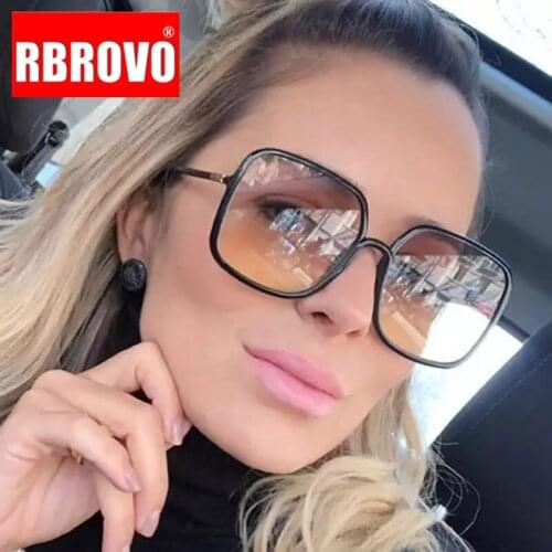 RBROVO Oversized Glasses Women Brand Square Glasses Frame For Women Retro Eyeglasses Women Vintage Lentes De Lectura Hombre