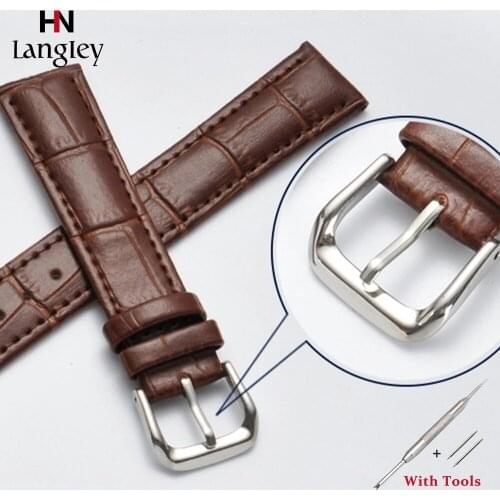 Genuine Leather Wristwatch Straps For Men Women Watches Accessories Waterproof Sports Bands 14 15 16 17 18 19 20 21 22 23 24mm